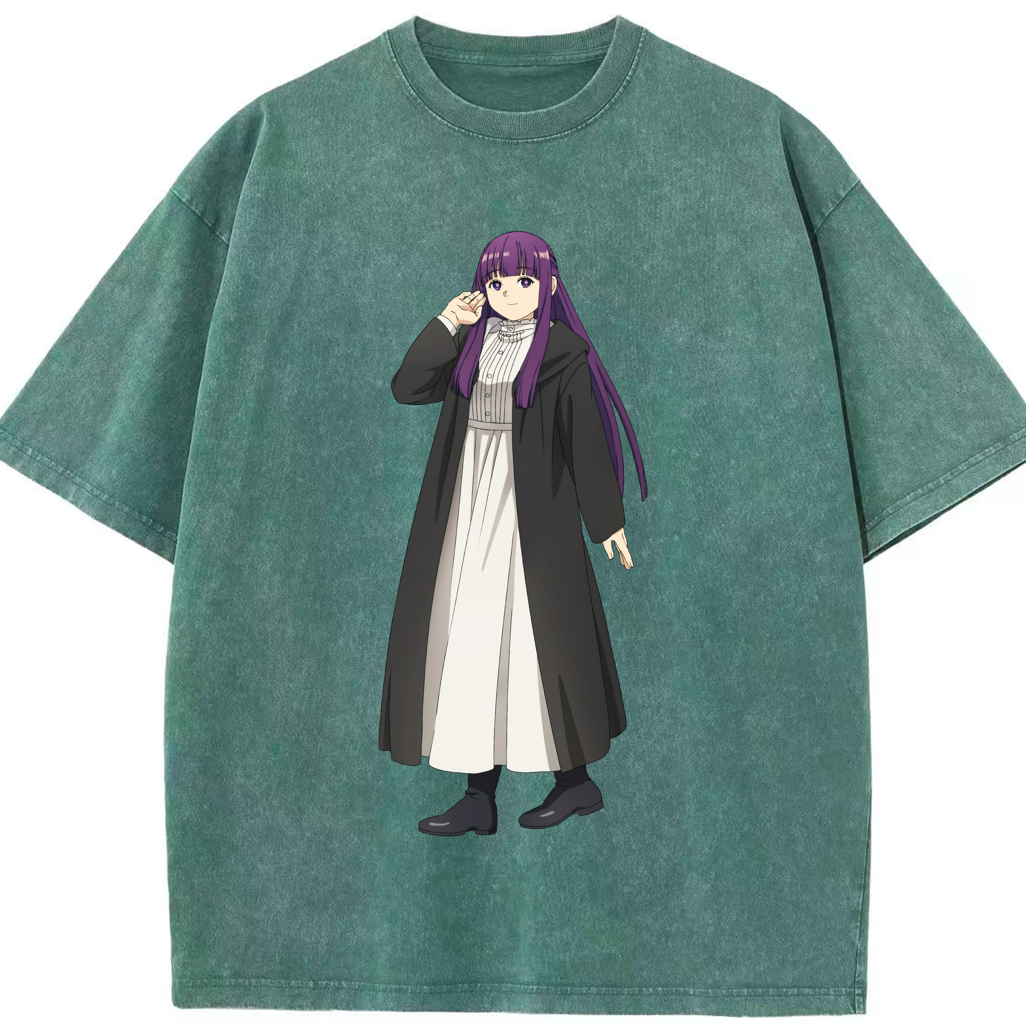（画像用） 葬送のフリーレン Frieren 綿100% ヴィンテージ風 半袖Tシャツ（フロントプリント）